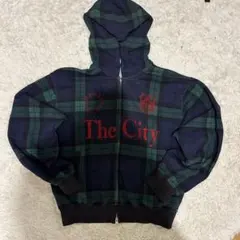 ［超希少］The Cityチェック柄ダブルジップパーカー
