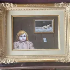レオナール藤田 代表作「カフェにて」 複製画 額縁付き - メルカリ