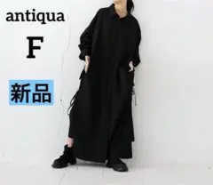 【新品】antiqua　アンティカ　パターントルソ　デザインリボンワンピース