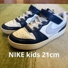 Nike 青白スニーカー　21cm ナイキ　キッズ　コートボローのサムネイル