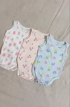 フルーツ柄ロンパース 80cm 3枚セット