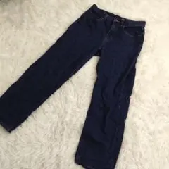 UNIQLO JEANS ダークブルー ストレートデニムアンクルジーンズ