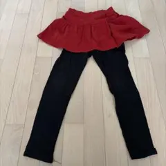 スカート付きレギンス　140 赤　スカッツ
