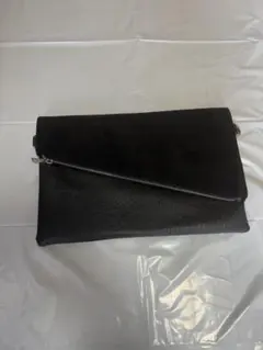 黒 スエード レザー クラッチバッグ