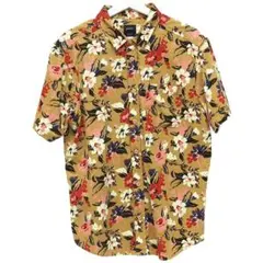 F0708S 美品 RVCA S/S ハイビスカス柄 シャツ M　ルーカのサムネイル