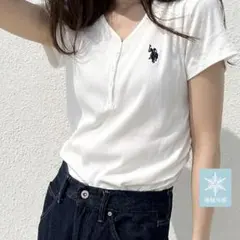 U.S. POLO ASSN. 接触冷感Vネックヘンリーリブカットソー XLのサムネイル
