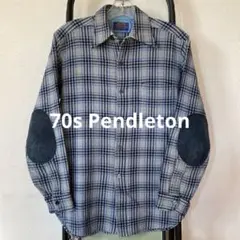 70s Pendleton ペンドルトン エルボーパッチ ネルシャツ usa製
