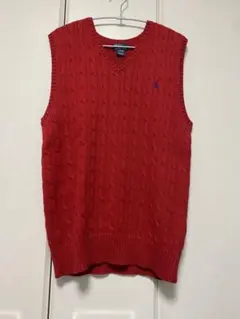 Polo by Ralph Lauren 赤 ケーブルニット ベスト XL