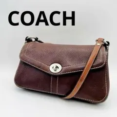 【極美品】コーチ　COACH ターン　ロック　レザー ステッチ　ミニ　ショルのサムネイル