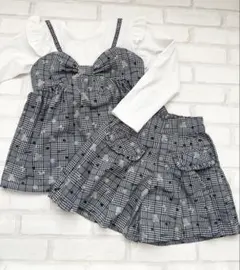 くま柄　セットアップ　ロンTとキュロット　120