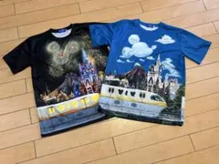 【美品】東京ディズニーリゾート　Tシャツ　2枚セット　花火・黒・ランドシー・青