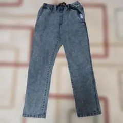グレー デニムパンツ 　ウエストゴム