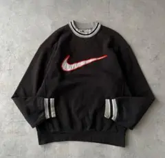 90's NIKE ナイキ スウェット デカロゴ 銀タグ フェード 黒