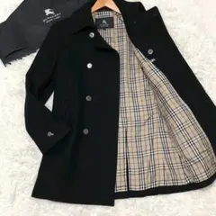 【美品】BURBERRY BLACK LABEL Pコート L カシミヤ混