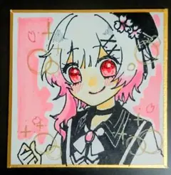 魔法少女ノ魔女裁判　まのさば　桜羽エマ 色紙 手描きイラスト