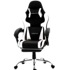 Dowinx ゲーミングチェア PUレザー オットマン付　通気性 人間工学 黒白