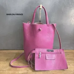 MARLON FIRENZE 2way レザー　ショルダーバッグ　ピンク