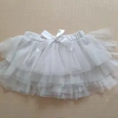 shisky☆ホワイトチュールフリルスカートインナーパンツ付120cm