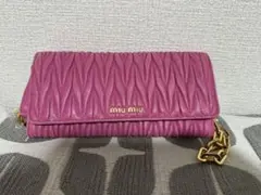 【美品】MiuMiu ミニ バッグ レザー トート ハンド 財布 ポーチ　ピンク