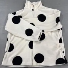 H&Mフリースジャケット クリーム色 水玉模様