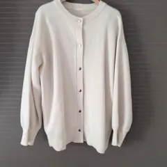 GU クルーネック カーディガン アイボリー L