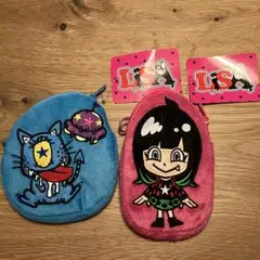 LiSA ぺたんこポーチセット 青 ピンク