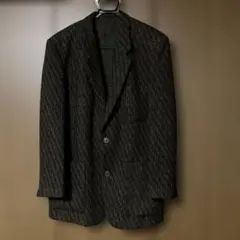 イッセイミヤケ　ストライプ テーラードジャケット 黒 HOMME PLISSE ISSEY MIYAKE オム プリッセ イッセイ ミヤケ