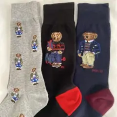 ポロ ラルフローレンのメンズソックス、3足セット サイズは25〜27cm、新品