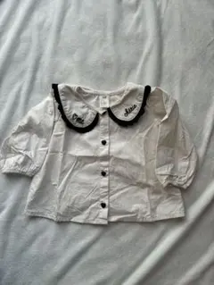 H&M フリル付きホワイトシャツ　6-9M