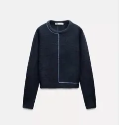 ZARA ダークネイビー クルーネックセーター