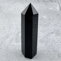 G-7モリオン六角ポイント　黒水晶タワー　天然石　クリスタル　パワーストーン置物