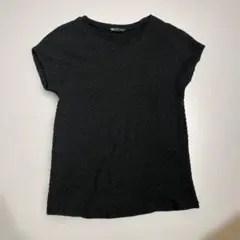 ZARA ブラック 半袖Tシャツ Mサイズ　ストレッチ素材