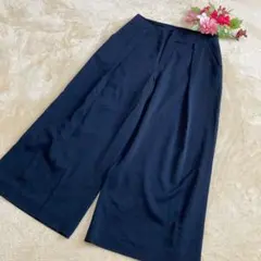 【ユナイテッドアローズグリーンレーベルリラクシング】ガウチョパンツ ネイビー Ｍ