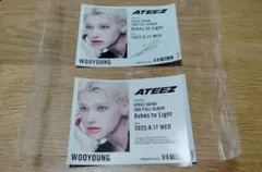 ATEEZ ウヨン　直筆サインチェキ　ポラロイド ATEEZ ウヨン ポラロイド風 チェキ風 トレカ 2枚セット - メルカリ