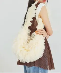 【未使用】 VIS チュールフリルショルダーバッグ