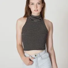 American Apparel ボーダークロップド タンクトップ 2枚セットのサムネイル