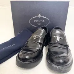 【美品】現行 プラダ チョコレート ブラッシュドレザー　ローファー 26.5cm