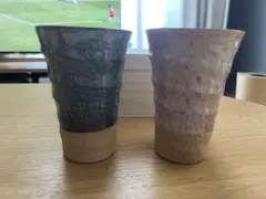 美濃窯変　木箱入タンブラー　ペア