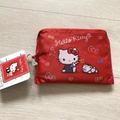 【新品】しまむら ハローキティ エコバッグ ショッピングバッグ＊レッド♪