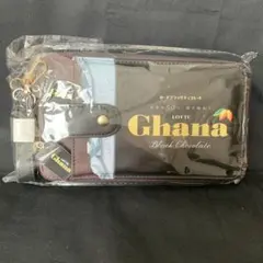 ロッテ　ガーナチョコ　チャーム付きスマホショルダーポーチ　ブラックチョコレート