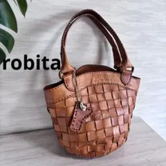 robita ロビタ　レザー本革　編み込み トートバッグ　バンドバッグ