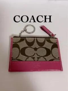 コーチ　COACH カードケース　コインケース　シグネチャー　ピンク