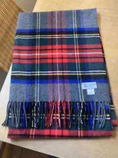 ジョンストンズ カシミヤ100％ 大判 グレーグラウンド 国内正規品