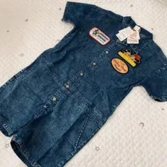 しまむら リトシー ディズニー ミッキー ミニー デニムオーバーオール つなぎ