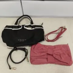 TOCCA トッカ トートバッグ ショルダー ボルドー 2way フリル 軽量 