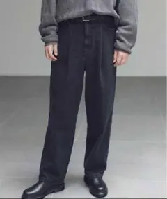 MONKEY TIME モンキータイム 日本製 タック バギーデニム ブラック