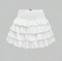 Shein ミニスカート ホワイト フリル
