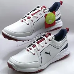 プーマ ゴルフシューズ グリップ フュージョン 2.0 白 赤 紺 28.0cm