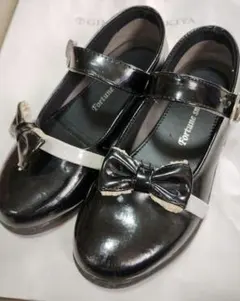 【19.5cmと20.0cmのサイズ調節可能！】フォーマルシューズ 黒 パンプス