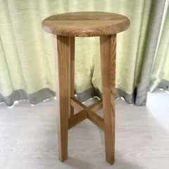 栗材スツール 高さ60cm 丸椅子 stool 花台 - メルカリ